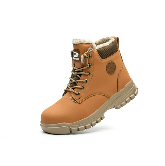 Men's Snow Boots, Steel-toed Boots, Waterproof Winter Warm Fur-lined Shoes